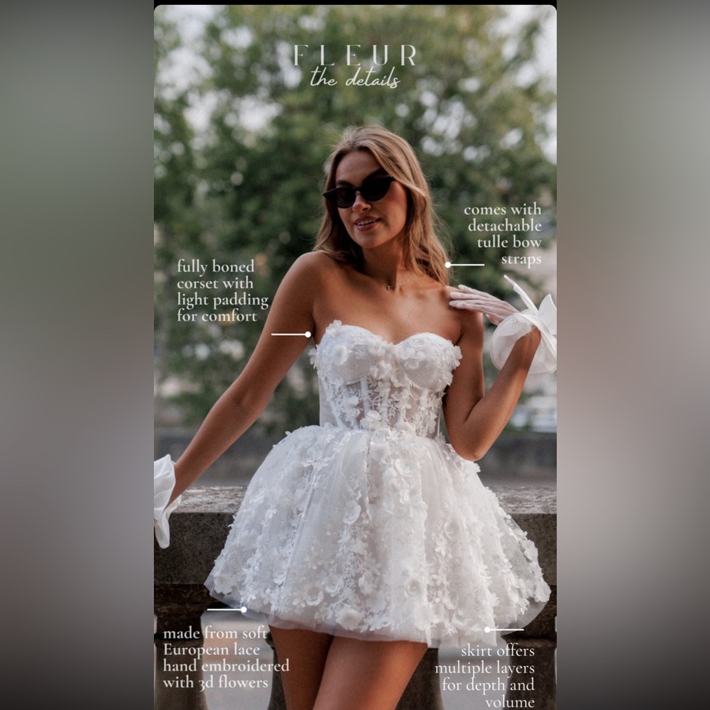 Fleur White Strapless Mini Dress